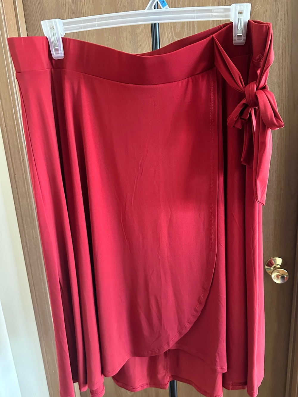 torrid Red High-Low Wrap Skirt with Side Tie - Picture 2 of 6